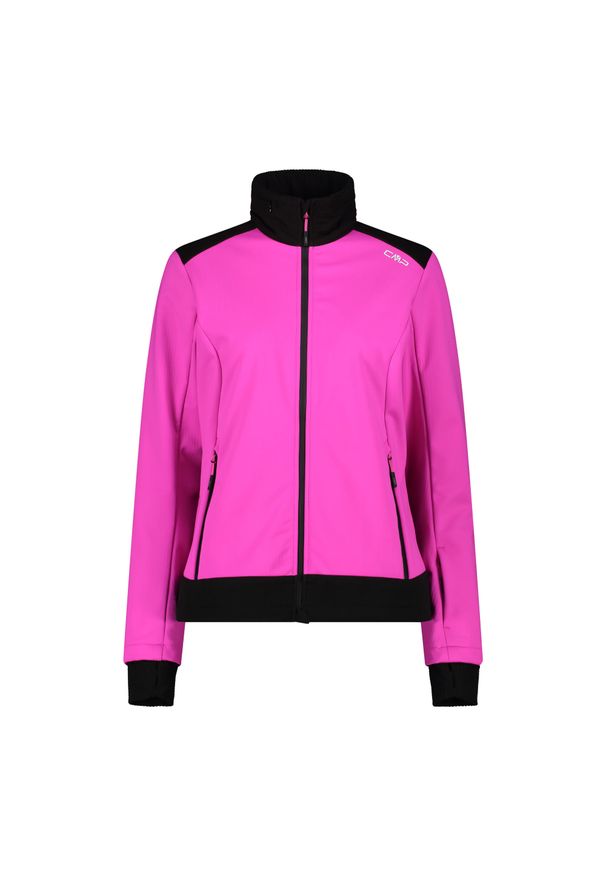 Kurtka damska turystyczna CMP 34A2436. Typ kołnierza: kaptur. Kolor: fioletowy. Materiał: softshell. Sport: turystyka piesza
