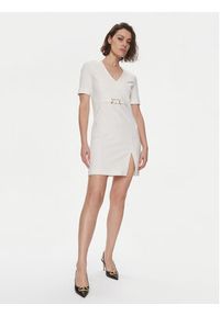 TwinSet - TWINSET Sukienka koktajlowa 241TP2275 Écru Regular Fit. Materiał: wiskoza. Styl: wizytowy #5
