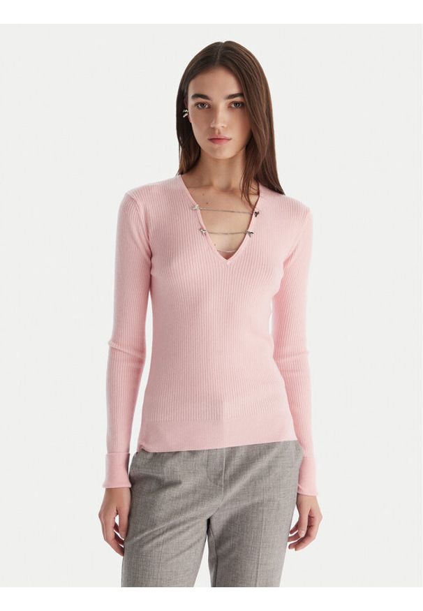 Patrizia Pepe Sweter 2K0331/K7S0-M555 Różowy Regular Fit. Kolor: różowy. Materiał: wiskoza