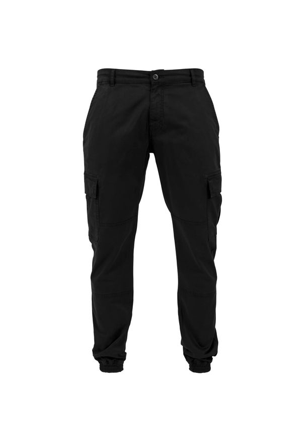 Urban Classics - Spodnie Męskie Twill Washed Cargo. Kolor: czarny