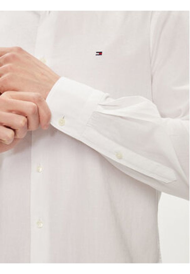 TOMMY HILFIGER - Tommy Hilfiger Koszula MW0MW34650 Biały Slim Fit. Kolor: biały. Materiał: bawełna