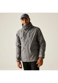 Regatta - Kurtka męska zimowa ocieplana Sterlings. Kolor: szary, niebieski, wielokolorowy. Materiał: tkanina, puch. Sezon: zima. Sport: turystyka piesza #1