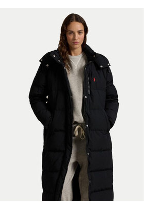 Polo Ralph Lauren Kurtka zimowa 211941005002 Czarny Regular Fit. Typ kołnierza: polo. Kolor: czarny. Materiał: bawełna, syntetyk. Sezon: zima
