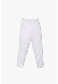 VEVA - Lniane spodnie damskie Linen horizon białe. Okazja: do pracy. Kolor: biały. Materiał: len. Sezon: lato. Styl: wakacyjny, elegancki #1