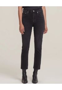 AGOLDE LOS ANGELES - Czarne spodnie jeansowe Riley. Stan: podwyższony. Kolor: czarny. Styl: klasyczny
