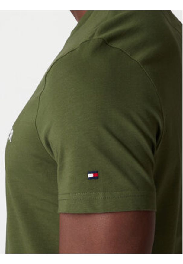 TOMMY HILFIGER - Tommy Hilfiger T-Shirt Logo MW0MW11797 Zielony Regular Fit. Kolor: zielony. Materiał: bawełna