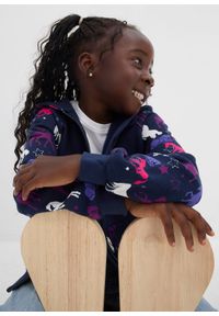 bonprix - Bluza rozpinana dziewczęca. Kolor: niebieski. Wzór: nadruk #2