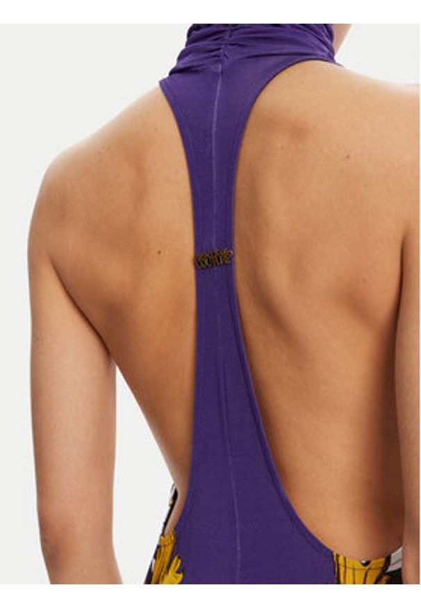 Versace Jeans Couture Sukienka wieczorowa 78HAO9P5 Fioletowy Slim Fit. Kolor: fioletowy. Materiał: wiskoza. Styl: wizytowy