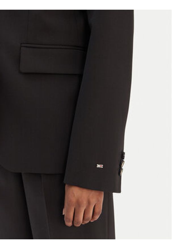 TOMMY HILFIGER - Tommy Hilfiger Marynarka Timeless WW0WW46662 Czarny Regular Fit. Kolor: czarny. Materiał: syntetyk, wełna