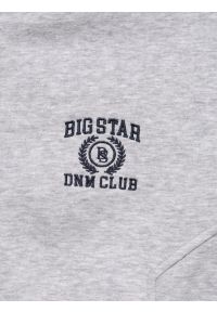 Big-Star - Bluza damska z kapturem rozpinana szara Madelina 901. Typ kołnierza: kaptur. Kolor: szary. Materiał: dresówka, dzianina. Wzór: aplikacja, haft. Styl: sportowy, elegancki