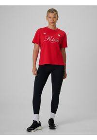 4f - 4F Legginsy kibica damskie - czarne S. Okazja: na co dzień. Kolor: czarny. Materiał: dzianina. Długość: do kostek. Wzór: gładki. Styl: casual, sportowy #1
