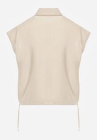 Born2be - Beżowa Wiskozowa Koszula Boho Bez Rękawów ze Ściągaczem w Pasie Limopise. Okazja: na co dzień. Typ kołnierza: kołnierzyk klasyczny. Kolor: beżowy. Materiał: wiskoza. Długość rękawa: bez rękawów. Wzór: gładki. Sezon: lato. Styl: boho #4