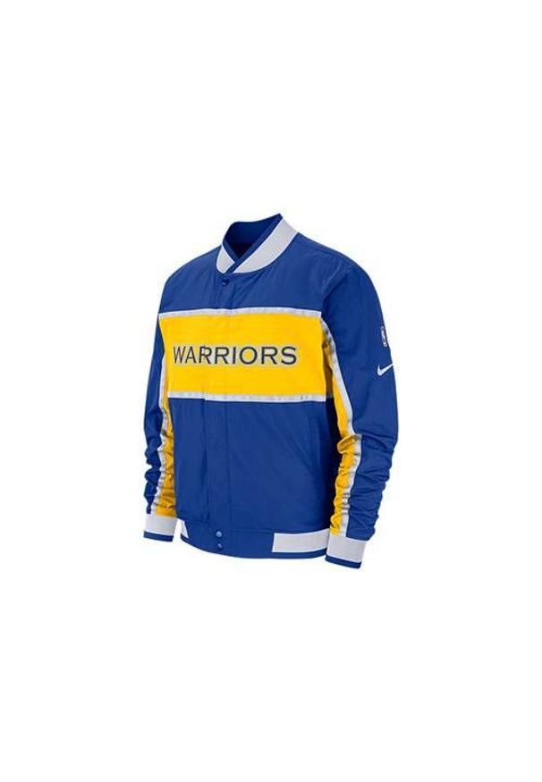 Kurtka uniwersalna męska Nike Nba Golden State Warriors Courtside. Kolor: niebieski. Materiał: syntetyk. Sport: bieganie