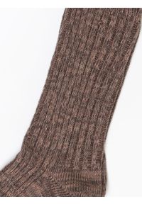 Big-Star - Skarpety damskie bawełniane w prążki Makarina 803. Kolor: brązowy. Materiał: bawełna. Wzór: prążki