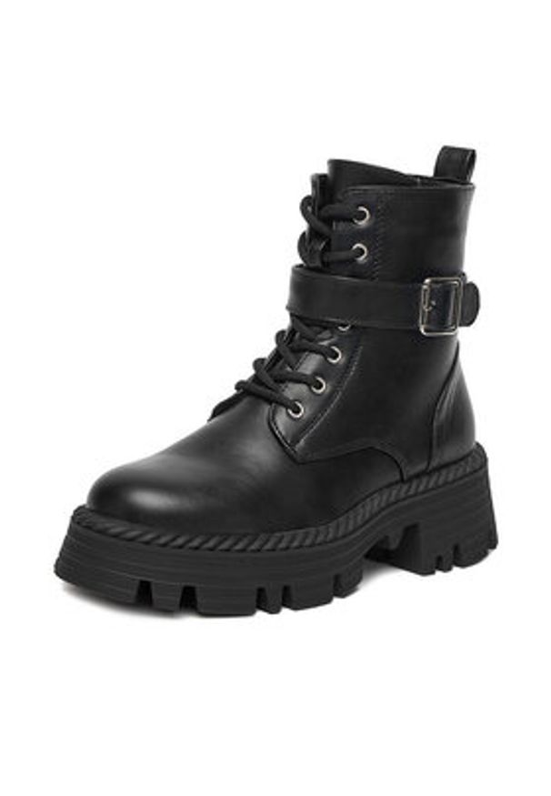 DeeZee Trzewiki KX238825 Czarny. Kolor: czarny. Materiał: materiał