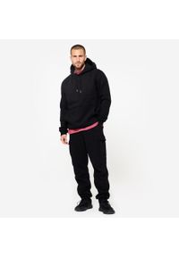 DOMYOS - Bluza z kapturem męska Domyos Gym & Pilates. Typ kołnierza: kaptur. Kolor: czarny. Materiał: materiał, prążkowany, poliester, bawełna, elastan, tkanina. Sport: joga i pilates