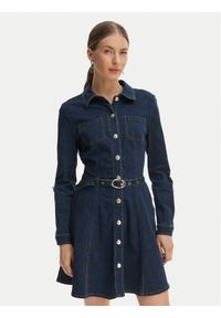 Morgan Sukienka jeansowa 261-RODEX Granatowy Slim Fit. Kolor: niebieski. Materiał: bawełna #1