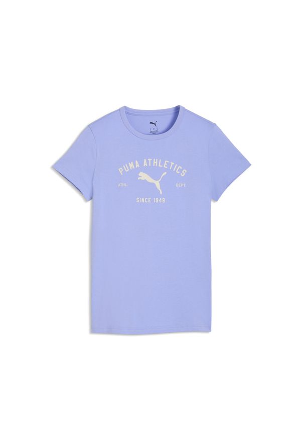 Puma - Damska koszulka PUMA Class z grafiką PUMA. Kolor: fioletowy