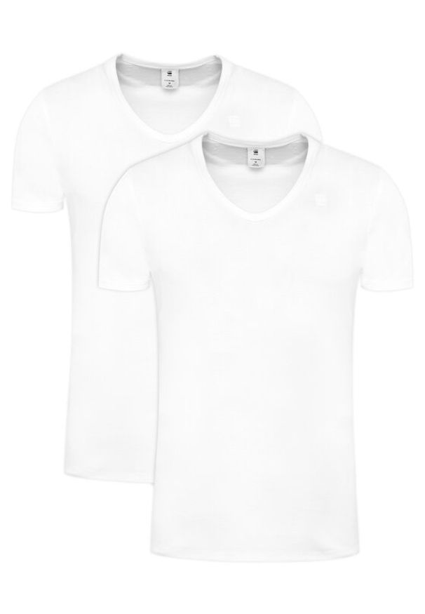 G-Star RAW - G-Star Raw Komplet t-shirtów Base D07207-124 Biały Slim Fit. Kolor: biały. Materiał: bawełna