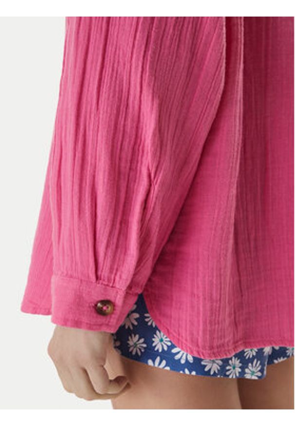 Roxy Koszula Morning Shine ERJWT03739 Różowy Loose Fit. Kolor: różowy. Materiał: bawełna