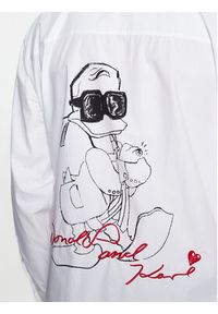 Karl Lagerfeld - KARL LAGERFELD Koszula 605993 532670 Biały Regular Fit. Typ kołnierza: dekolt w karo. Kolor: biały. Materiał: bawełna