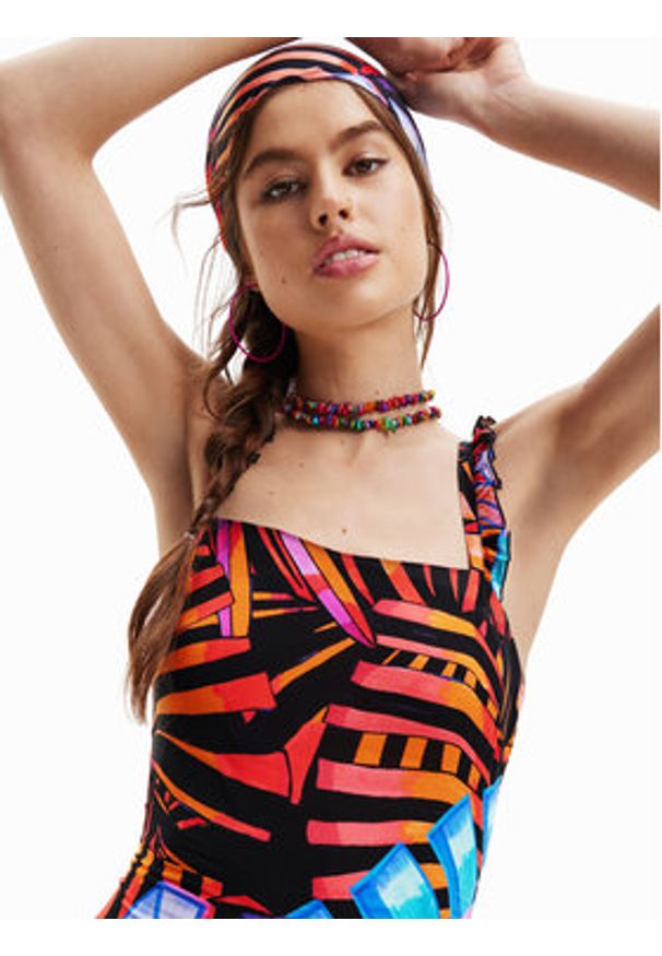 Desigual Kombinezon 23SWMW04 Kolorowy Regular Fit. Materiał: wiskoza. Wzór: kolorowy