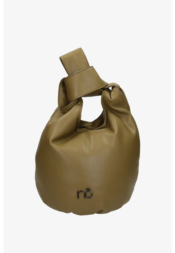 Nobo - Oliwkowa torebka worek pikowana nobo nbag-l1080-c008. Kolor: zielony. Materiał: pikowane