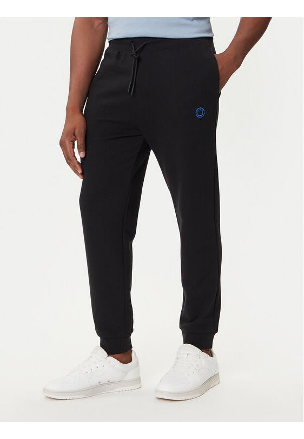 Hugo - HUGO Spodnie dresowe Nompio 50522360 Czarny Regular Fit. Kolor: czarny. Materiał: bawełna