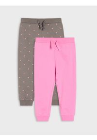 Sinsay - Zestaw bawełnianych spodni dresowych 2 pack - różowy. Kolor: różowy. Materiał: bawełna, dresówka #1