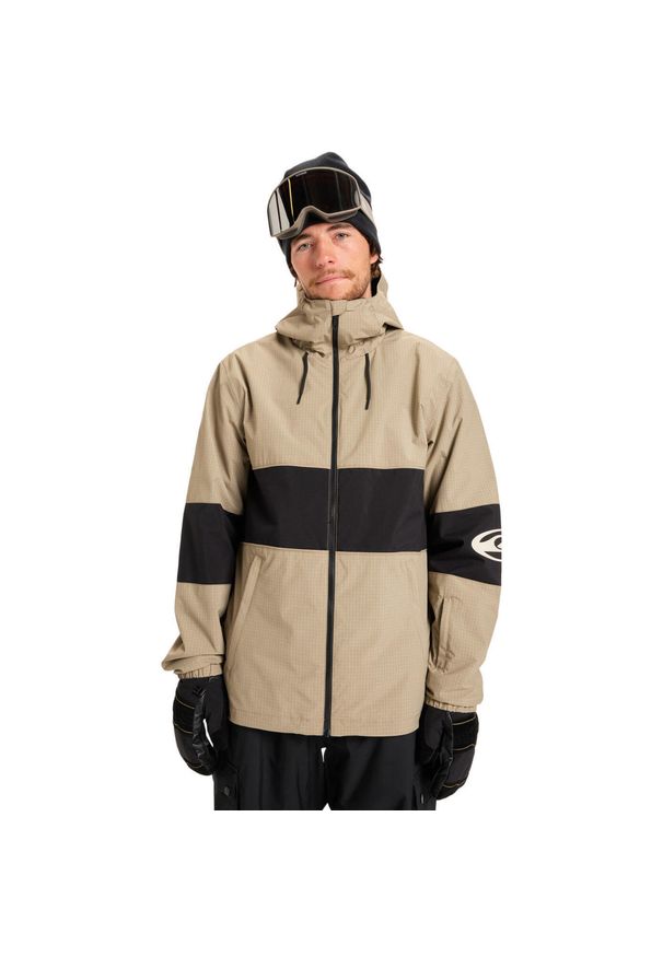 Quiksilver - Kurtka do sportów zimowych techniczna dla Mężczyzn HIGH IN THE HOOD. Kolor: brązowy. Materiał: poliester, poliamid, materiał. Sezon: zima. Sport: narciarstwo