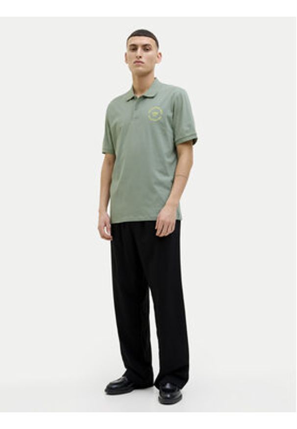 Jack & Jones - Jack&Jones Polo Simon 12269299 Zielony Regular Fit. Typ kołnierza: polo. Kolor: zielony. Materiał: bawełna