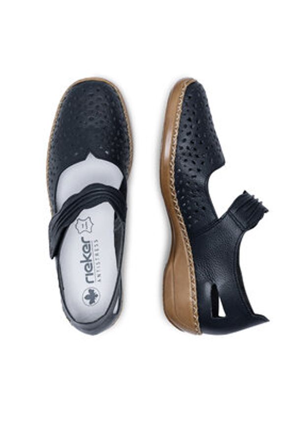 Rieker Półbuty 41399-14 Granatowy. Kolor: niebieski. Materiał: skóra