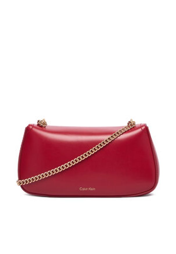 Calvin Klein Torebka Ck Convertible Chain Small Bag LV04F3172G Bordowy. Kolor: czerwony. Materiał: skórzane