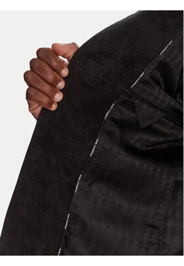 Karl Lagerfeld - KARL LAGERFELD Marynarka Glory 155220 554023 Czarny Regular Fit. Typ kołnierza: dekolt w karo. Kolor: czarny. Materiał: bawełna