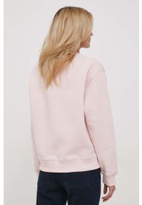 TOMMY HILFIGER - Tommy Hilfiger bluza damska kolor różowy. Kolor: różowy. Materiał: bawełna. Wzór: nadruk. Styl: klasyczny #4