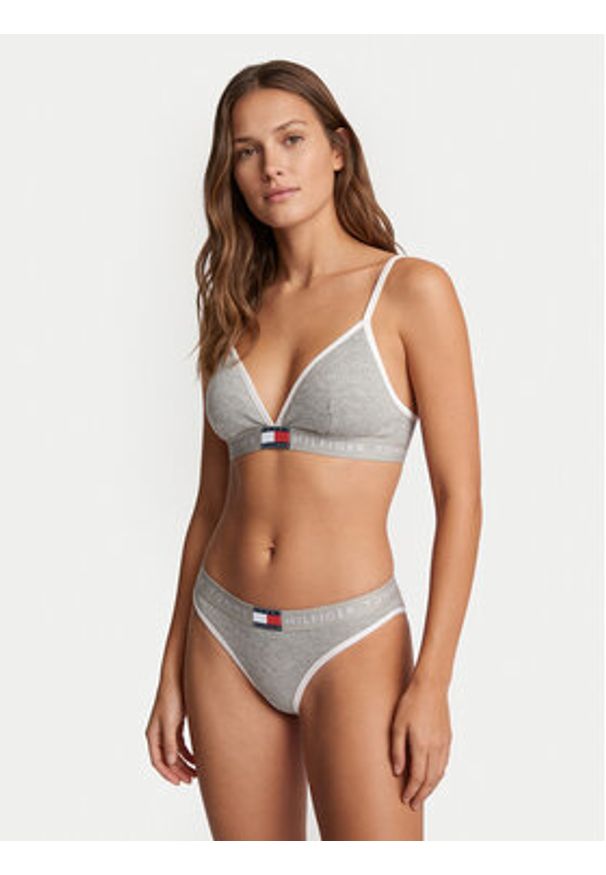 TOMMY HILFIGER - Tommy Hilfiger Biustonosz braletka UW0UW06271 Szary jasny. Kolor: szary. Materiał: bawełna