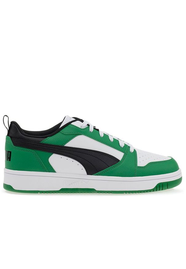 Buty Puma Rebound V6 39232806 - multikolor. Zapięcie: pasek. Kolor: wielokolorowy. Materiał: materiał, skóra, syntetyk, guma. Szerokość cholewki: normalna. Wzór: paski