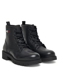 Tommy Jeans Trapery Tjw Lace Up Leather Boot EN0EN02824 Czarny. Kolor: czarny. Materiał: skóra