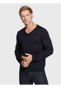 BOSS - Boss Sweter Melba-P 50468261 Granatowy Slim Fit. Kolor: niebieski. Materiał: wełna