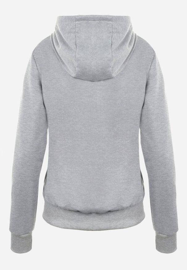 Born2be - Szara Bluza z Kapturem Zapinana na Suwak Argis. Okazja: na co dzień. Typ kołnierza: kaptur. Kolor: szary. Materiał: dzianina. Długość rękawa: długi rękaw. Długość: długie. Wzór: gładki. Styl: casual, sportowy, klasyczny