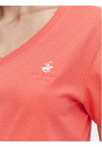 Beverly Hills Polo Club T-Shirt P-SS26W-TS516518 Koralowy Regular Fit. Typ kołnierza: polo. Kolor: pomarańczowy. Materiał: bawełna #4
