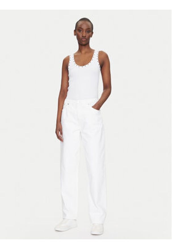 Calvin Klein Jeans Jeansy 90's J20J225131 Biały Loose Fit. Kolor: biały