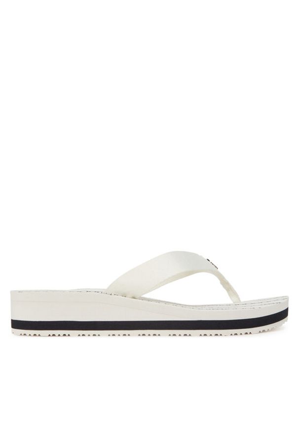 TOMMY HILFIGER - Tommy Hilfiger Japonki Im Th Chainprint Midwedge Sandal FW0FW08527 Biały. Kolor: biały. Materiał: materiał