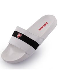 DUCATI - Ducati Unisex Klapki Białe Czarne 42 - Komfort i Styl. Kolor: czarny, wielokolorowy, biały. Materiał: syntetyk, materiał. Sezon: lato. Styl: sportowy #1