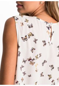 bonprix - Bluzka bez rękawów. Kolor: biały. Materiał: materiał. Długość rękawa: bez rękawów #3