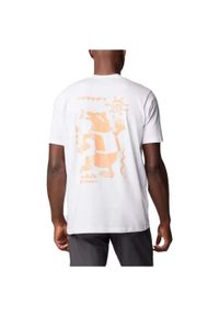 columbia - Koszulka z nadrukiem męska Columbia Explorers Canyon Back S/S Tee. Kolor: biały, wielokolorowy. Wzór: nadruk. Sport: turystyka piesza