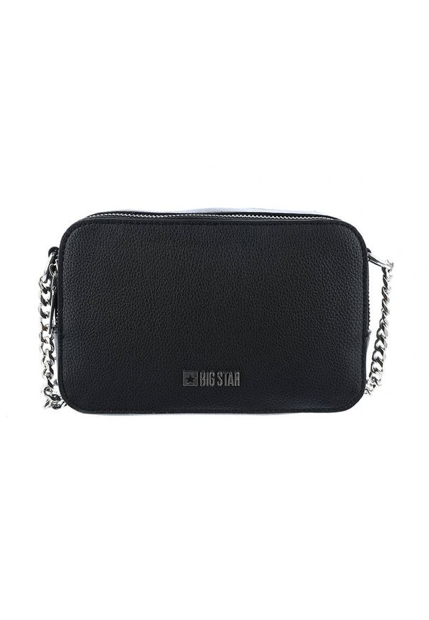 Big Star Accessories - Torebka damska Big Star, materiał syntetyczny z regulowanym paskiem na metalowym łańcuchu oraz komorą główną zamykaną na zamek, czarna, II574083. Kolor: czarny. Materiał: skórzane. Styl: elegancki, casual. Rodzaj torebki: na ramię