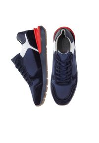 Ochnik - Skórzane sneakersy męskie. Kolor: niebieski. Materiał: skóra #2