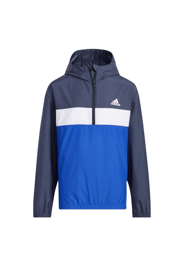Adidas - Bluza Woven Kids. Kolor: niebieski. Materiał: materiał