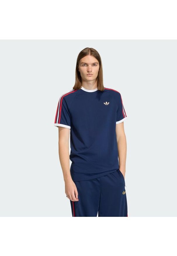 Adidas - adidas T-Shirt 3-Stripes KC8636 Granatowy Regular Fit. Kolor: niebieski. Materiał: bawełna